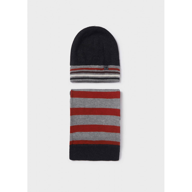 Mayoral 10341-11 Komplet czapka z szalikiem dla chłopców kolor węgiel
