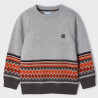 Mayoral 4387-97 Sweter z haftem dla chłopca kolor szary
