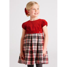 Mayoral 4956-10 Sukienka w kratkę dziewczęca kolor czerwony