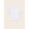 Mayoral 6046-18 Koszulka z ażurowymi rękawami dziewczynka kolor biały