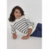 Mayoral 6329-37 Sweter w paski dziewczynka kolor cream-mari