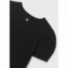 Mayoral 6046-16 Koszulka z ażurowymi rękawami dziewczynka kolor czarny