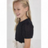 Mayoral 6046-16 Koszulka z ażurowymi rękawami dziewczynka kolor czarny