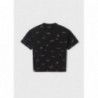 Mayoral 6085-20 Koszulka we wzory chłopiec kolor czarny