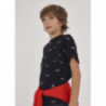 Mayoral 6085-20 Koszulka we wzory chłopiec kolor czarny