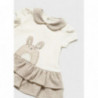 Mayoral 1801-84 Sukienka bawełniana dziewczynka kolor beżowy