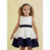 Abel & Lula 5046-2 Sukienka z krepy wizytowa dziewczynka kolor biały-granat