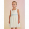 Abel & Lula 5033-4 Sukienka plisowana z tiulem dziewczynka kolor ecru-anise