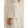 Abel & Lula 5036-56 Sukienka z haftowanym tiulem dziewczynka kolor kremowy