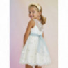 Abel & Lula 5035-4 Sukienka elegancka tiul z haftem dziewczynka kolor ecru-anise