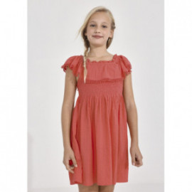 Mayoral 6924-83 Sukienka bawełniana dziewczynka kolor karminowy