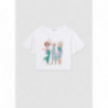 Mayoral 6051-29 Koszulka z krótkim rękawem dziewczynka kolor biały-szmaragd