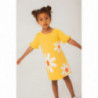 Boboli 236089-1146 Sukienka bawełniana dziewczynka kolor limonka