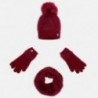 Mayoral 10324-48 Komplet czapka szalik rękawic kolor Bordowy