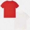 Mayoral 3089-10 Zestaw 2 koszulki chłopięce k/r gładkie kolor czerwony