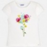 Mayoral 6010-89 Koszulka dziewczęca k/r kwiat aplikacje kolor turkus
