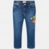 Mayoral 3512-68 Spodnie dziewczęce długie jeans z haftem kolor niebieski