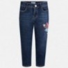 Mayoral 3512-69 Spodnie dziewczęce długie jeans z haftem kolor granat