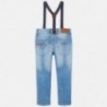 Mayoral 3548-5 Spodnie chłopięce jeans z szelkami kolor niebieski