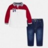 Mayoral 2541-93 Komplet chłopięcy polo i spodnie jeans kolor Jemioła