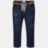 Mayoral 3504-63 Spodnie dziewczęce z paskiem jeans kolor granat