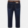 Mayoral 3504-63 Spodnie dziewczęce z paskiem jeans kolor granat