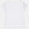 Mayoral 6028-19 Koszulka dziewczęca z krótkim rękawem kolor biały/czarny