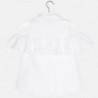 Mayoral 6116-76 Bluzka dziewczęca w paski z dżetami kolor Biały
