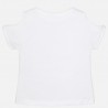 Mayoral 6016-49 Koszulka dziewczęca krótki rękaw litery dżety kolor Biały