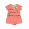 Boboli 215086-5062 Sukienka dziewczęca z majteczkami kolor pomarańcz