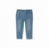 Boboli 295006-BLEACH Spodnie dla dziewczynki bawełniane z kieszonkami kolor niebieski