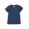 Boboli 405098-BLUE Bluzka dziewczęca z nadrukiem kolor granat