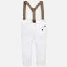 Mayoral 1542-66 Spodnie chłopięce z szelkami kolor Biały