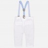 Mayoral 1516-66 Spodnie chłopięce długie z szelkami kolor biały