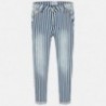 Mayoral 6512-3 Spodnie dziewczęce długie paski jeans kolor granat