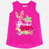 Boboli 415112-3570 Koszulka dla dziewczynki z nadrukiem kolor guma balonowa