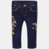 Mayoral 1524-46 Spodnie dziewczęce jeans z haftem kolor granat