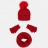Mayoral 10506-10 Komplet dziewczęcy czapka szalik kolor czerwony