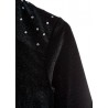 Losan bluza dziewczęca aksamitna kolor czarny 824-6794AB