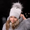 Jamiks MAYA czapka dziewczęca kolor srebrny JZB168-2