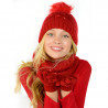 Mayoral 10506-10 Komplet dziewczęcy czapka szalik kolor czerwony