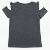 Boboli t-shirt dla dziewczynki grafitowy 427069-8076