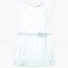 Boboli Szyfonowa sukienka dla dziewczynki biała 727556-9091