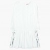 Boboli Szyfonowa sukienka dla dziewczynki biała 727590-1100
