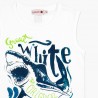 Boboli Bawełniana koszulka dla chłopca biała 837097-1100
