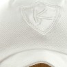 Krochetta czapka chłopięca z daszkiem biała 55-461