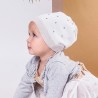 Jamiks czapka dla dziewczynki przejściowa biała ROLETTA JWB090-2