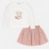 Mayoral 4980-94 Komplet dziewczęcy bluzka i spódnica biel/róż