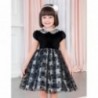 Aksamitna sukienka w kratkę elegancka dziewczęca Abel & Lula 5534-1 Czarny