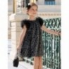 Sukienka tiulowa z nadrukiem elegancka dziewczęca Abel & Lula 5538-1 Czarny